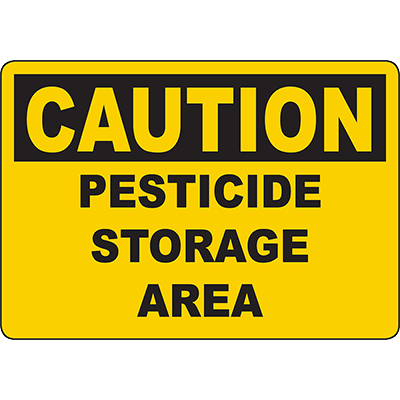 CAUTION Pesticide Storage Area Sign - DuraLabel
