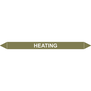 Heating pipe marker label for industrial piping systems, essential for efficient hazard identification.