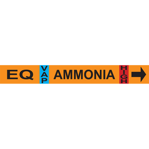 Ammonia vapor high pressure pipe marker for industrial labeling solutions.