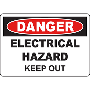 Danger Electrical Hazard Keep Out Sign for workplace safety and compliance in industrial labeling solutions.