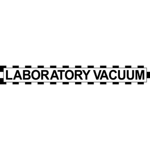 Black and white laboratory vacuum pipe marker for clear industrial labeling solutions.