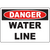 Danger Water Line Sign for industrial safety and hazard communication in labeling solutions.