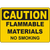 Caution sign warning against smoking near flammable materials, ideal for industrial safety labeling solutions.