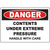 Warning sign indicating danger from contents under extreme pressure, perfect for industrial labeling solutions.