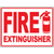 Bold fire extinguisher sign for clear identification in industrial spaces, enhancing safety and compliance.