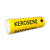 Yellow pipe marker indicating 'Kerosene' with directional arrow for industrial labeling solutions.