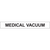 White medical vacuum pipe marker for clear identification in healthcare facilities.