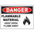 Warning sign for flammable materials, instructing to keep open flame away for safety in industrial settings.
