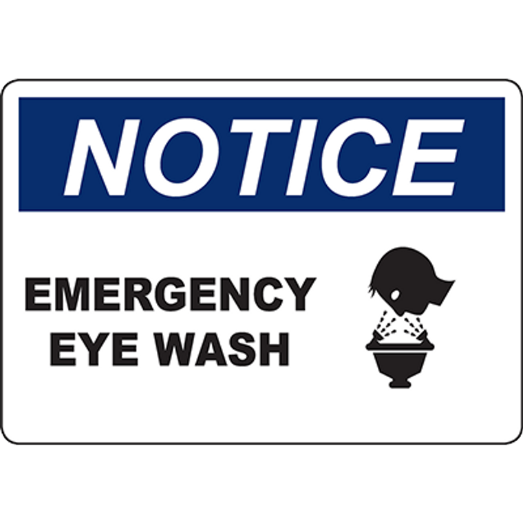 NOTICE Emergency Eye Wash Sign
