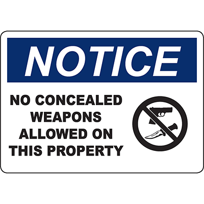 No Concealed Weapons Notice w/Symbol | Graphic Products no-concealed-weapons-notice-w-symbol-graphic-products