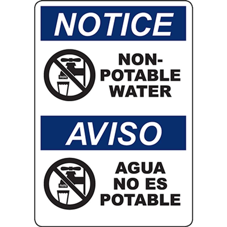 NOTICE Non-Potable Water Bilingual Sign