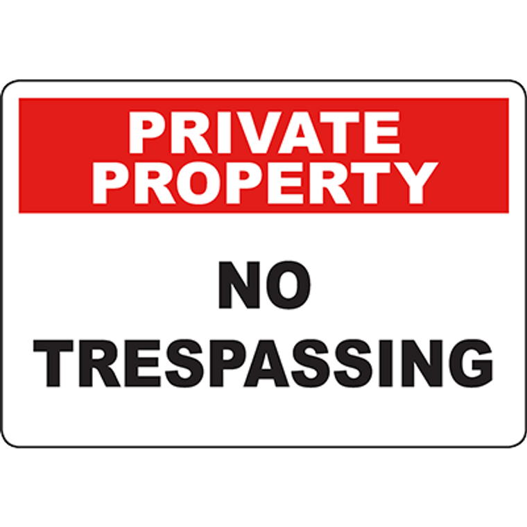 PRIVATE PROPERTY No Trespassing Sign