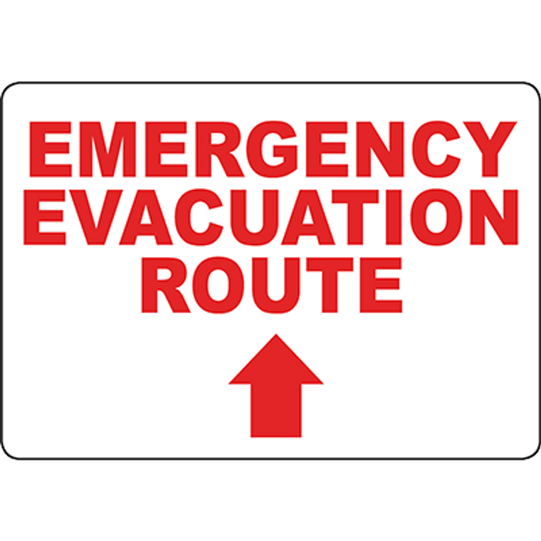 Emergency Evacuation Route Up arrow Sign