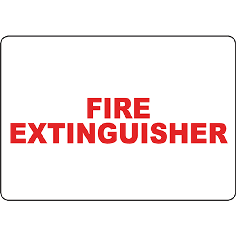 Fire Extinguisher red text Sign