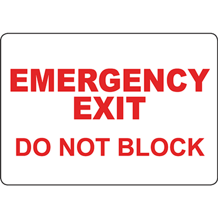 Emergency Exit Do Not Block Sign - 2736