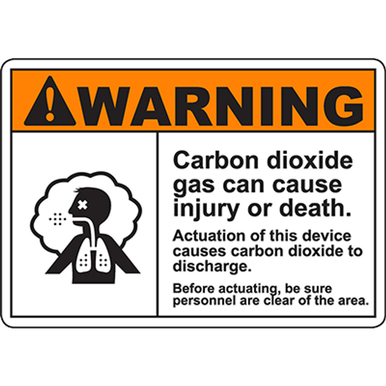 WARNING Carbon Dioxide Gas Can Cause Injury Sign