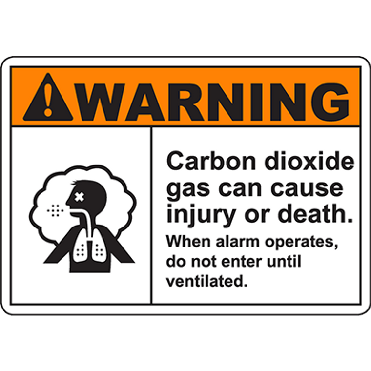 WARNING Carbon Dioxide Do Not Enter Ventilate Sign