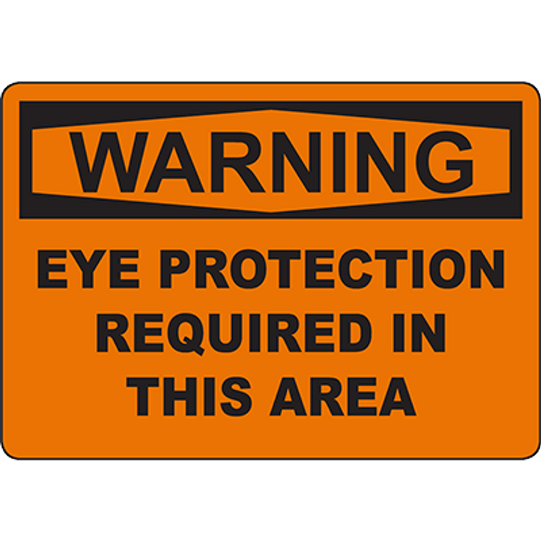 WARNING Eye Protection Required In This Area Sign