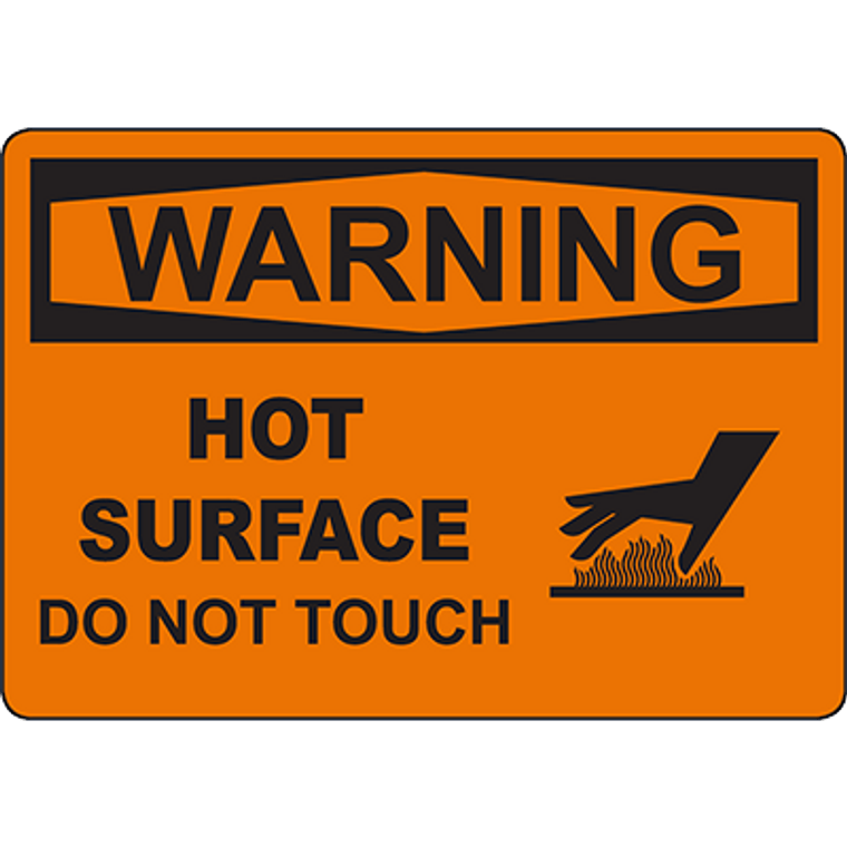 WARNING Hot Surface Do Not Touch Sign