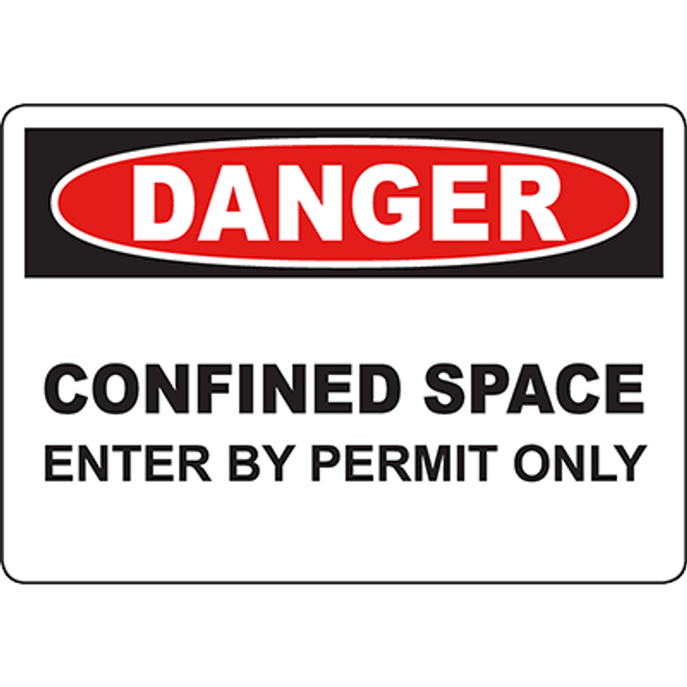 DANGER Confined Space Enter By Permit Only Sign - 1109