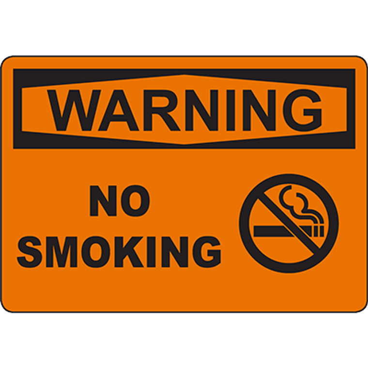WARNING No Smoking Sign w/Symbol
