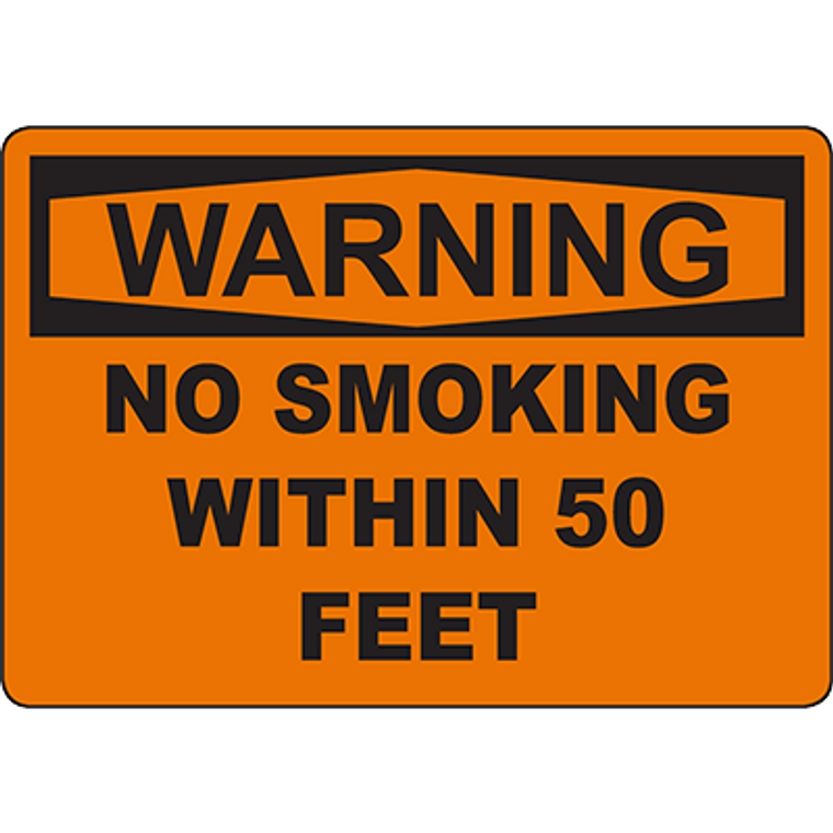 WARNING No Smoking Within 5 Feet Sign