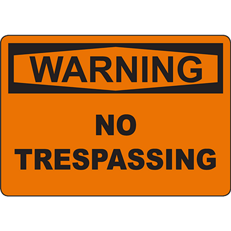 WARNING No Trespassing Sign