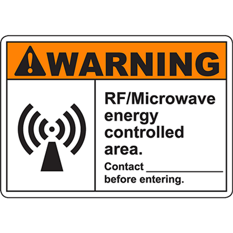 WARNING RF/Microwave Energy Controlled Area Sign