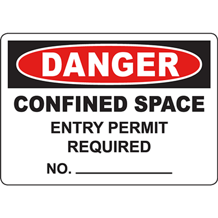 DANGER Confined Space Entry Permit Required Customizable Sign