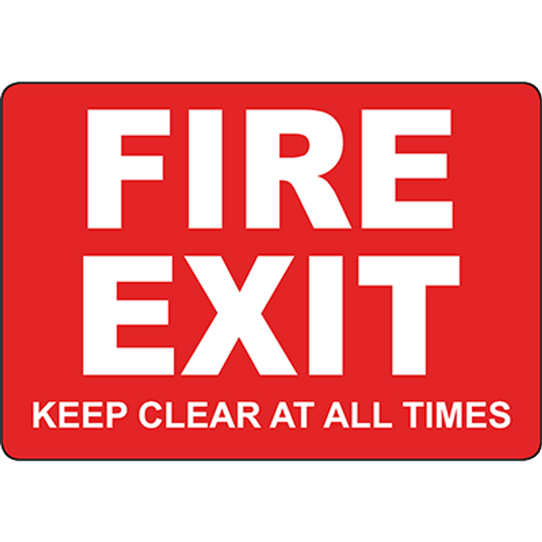 Fire Exit Keep Clear At All Times Sign