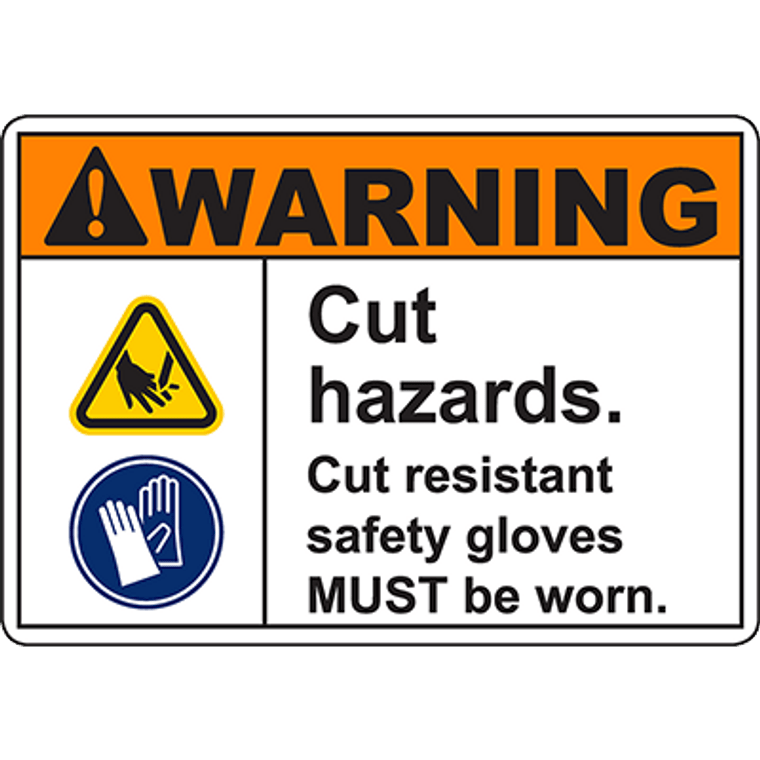 WARNING Cut Hazards Sign