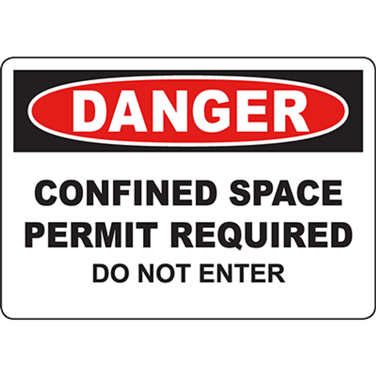 DANGER Confined Space Permit Required Do Not Enter Sign
