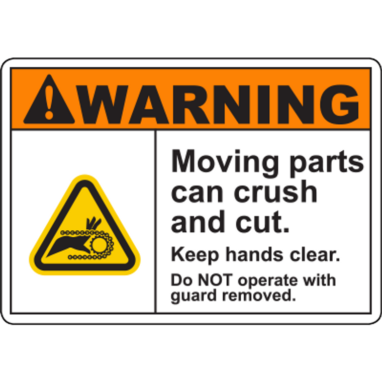 Moving Parts Can Crush and Cut Warning Sign