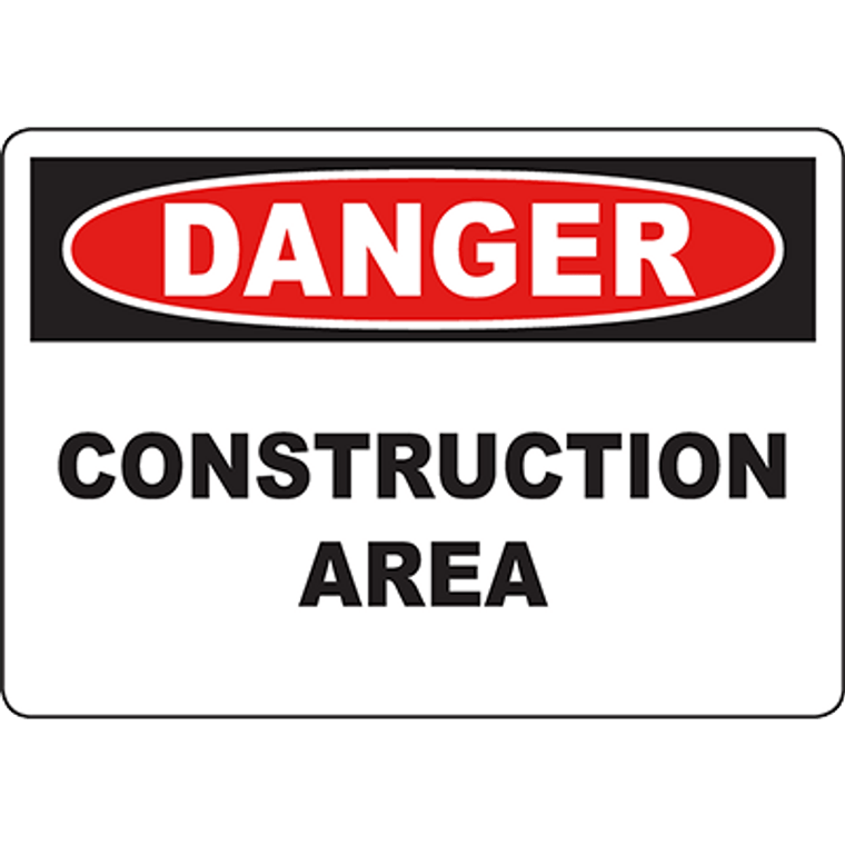 DANGER Construction Area Sign