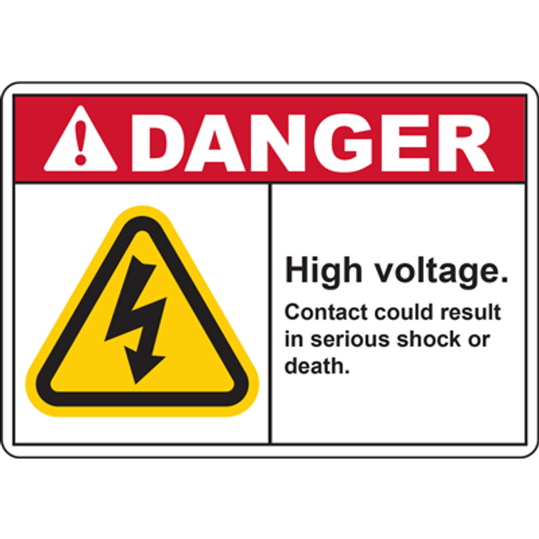 DANGER High voltage Contact could result in serious shock or death SIGN