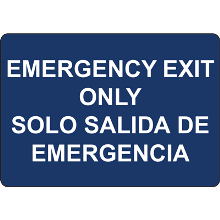 EMERGENCY EXIT ONLY SOLO SALIDA DE EMERGENCIA SIGN