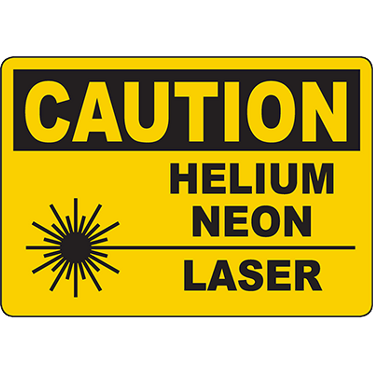 CAUTION Helium Neon Laser Do Not Stare Beam Sign