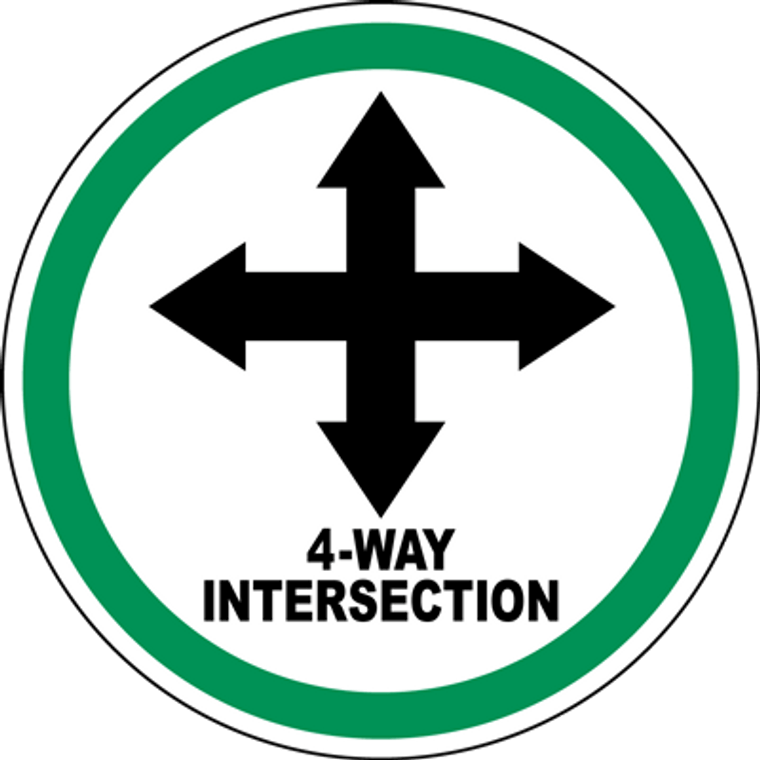 4-Way Intersection Floor Sign