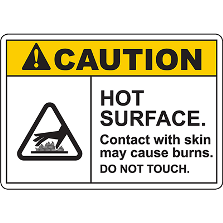 CAUTION Hot Surface Contact With Skin May Cause Burns Sign