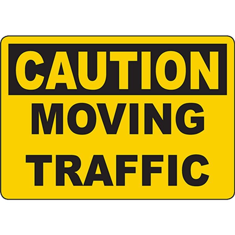 CAUTION Moving Traffic Sign