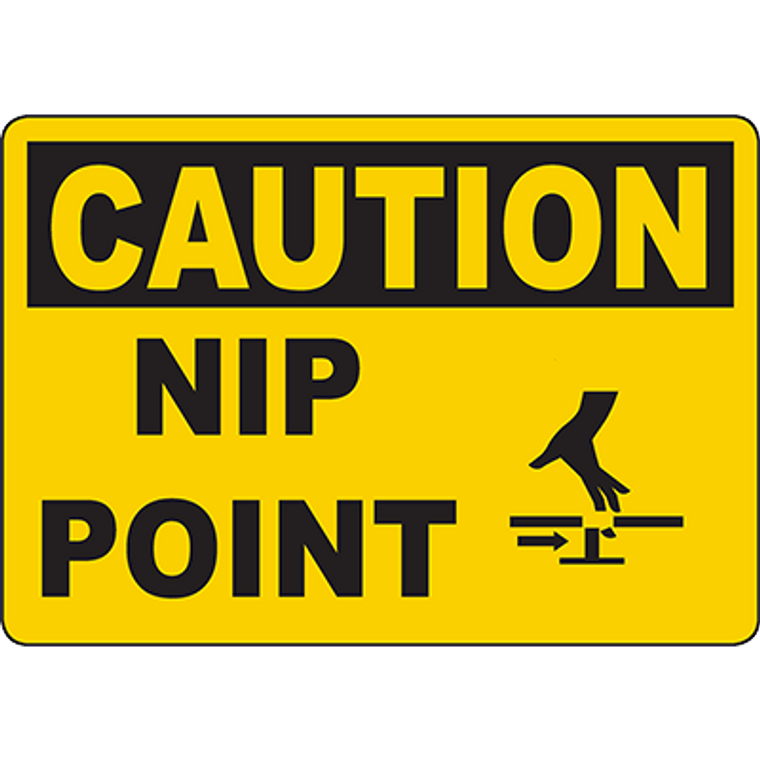 CAUTION Nip Point Sign