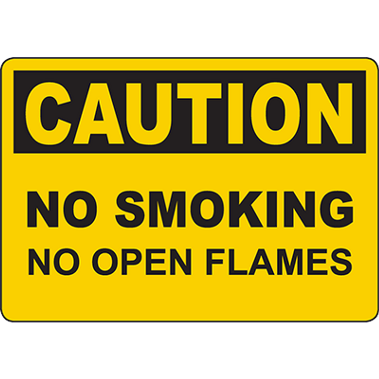 CAUTION No Smoking No Open Flames Sign