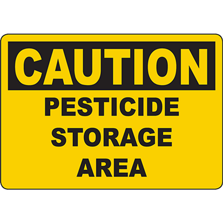 CAUTION Pesticide Storage Area Sign