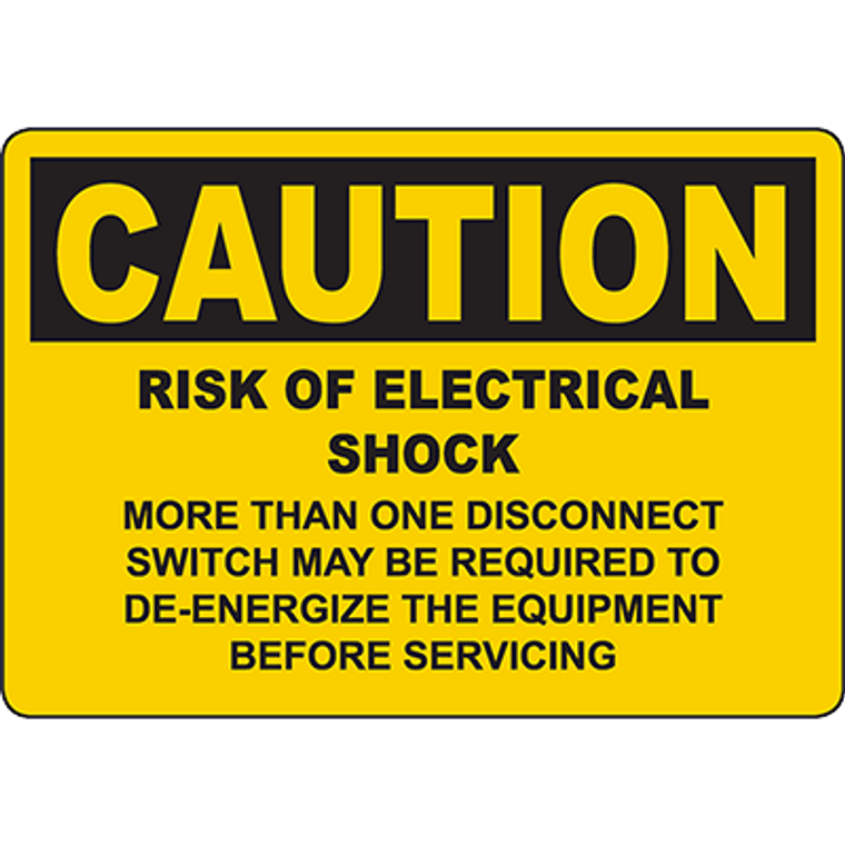 CAUTION Risk Of Electrical Shock Sign