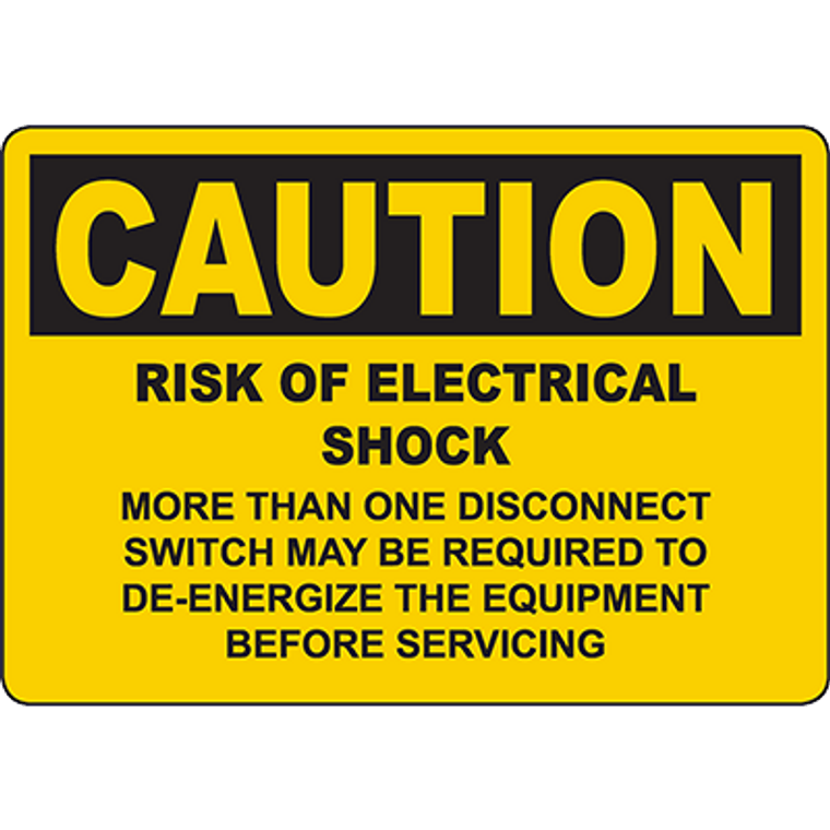 CAUTION Risk Of Electrical Shock Sign