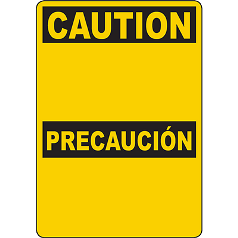 OSHA CAUTION Header Yellow Bilingual Sign