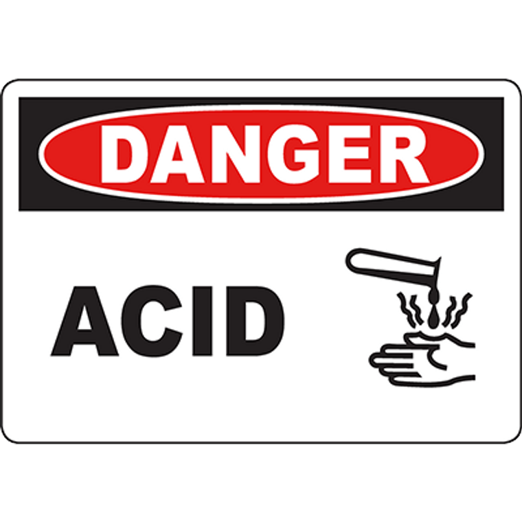 DANGER Acid Sign w/Symbol