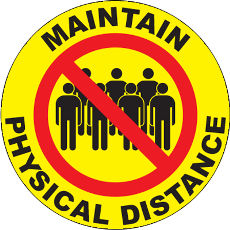 Maintain Physical Distance Circle Floor Sign