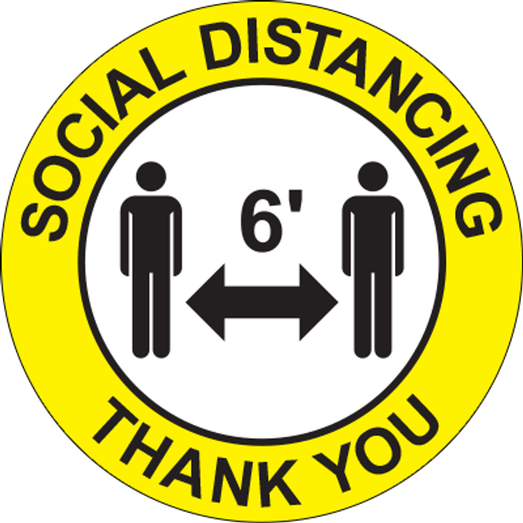 Social Distancing Thank You Circle Floor Sign