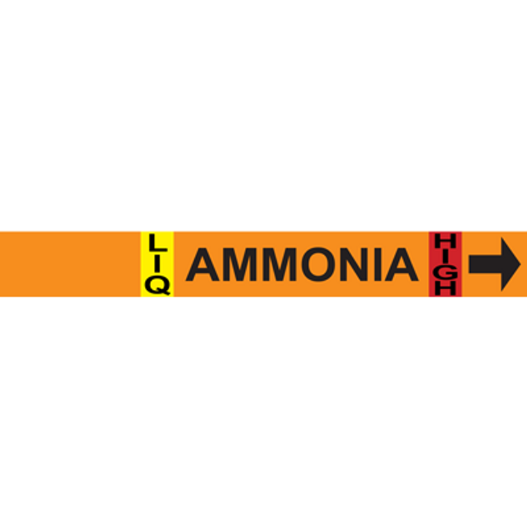 LIQ AMMONIA HIGH Pipe Marker - Orange